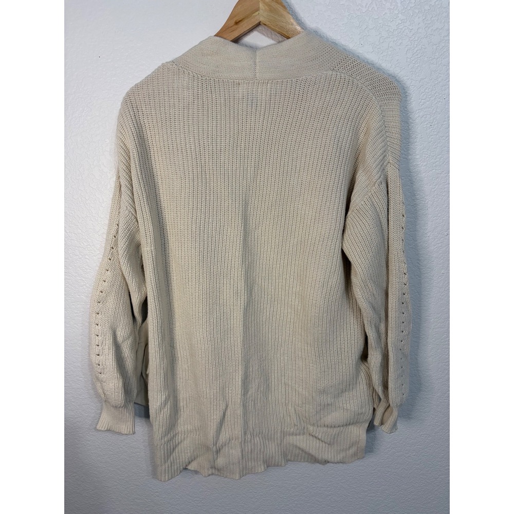 Universal Thread Cream Shaker Knit Open Front Cardigan Sweater Womens Small - Picture 5 of 6